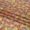 1 Yard Crinkled Cotton and Gauzy Woven Print in Red, Yellow and Gray Floral Little Lillies